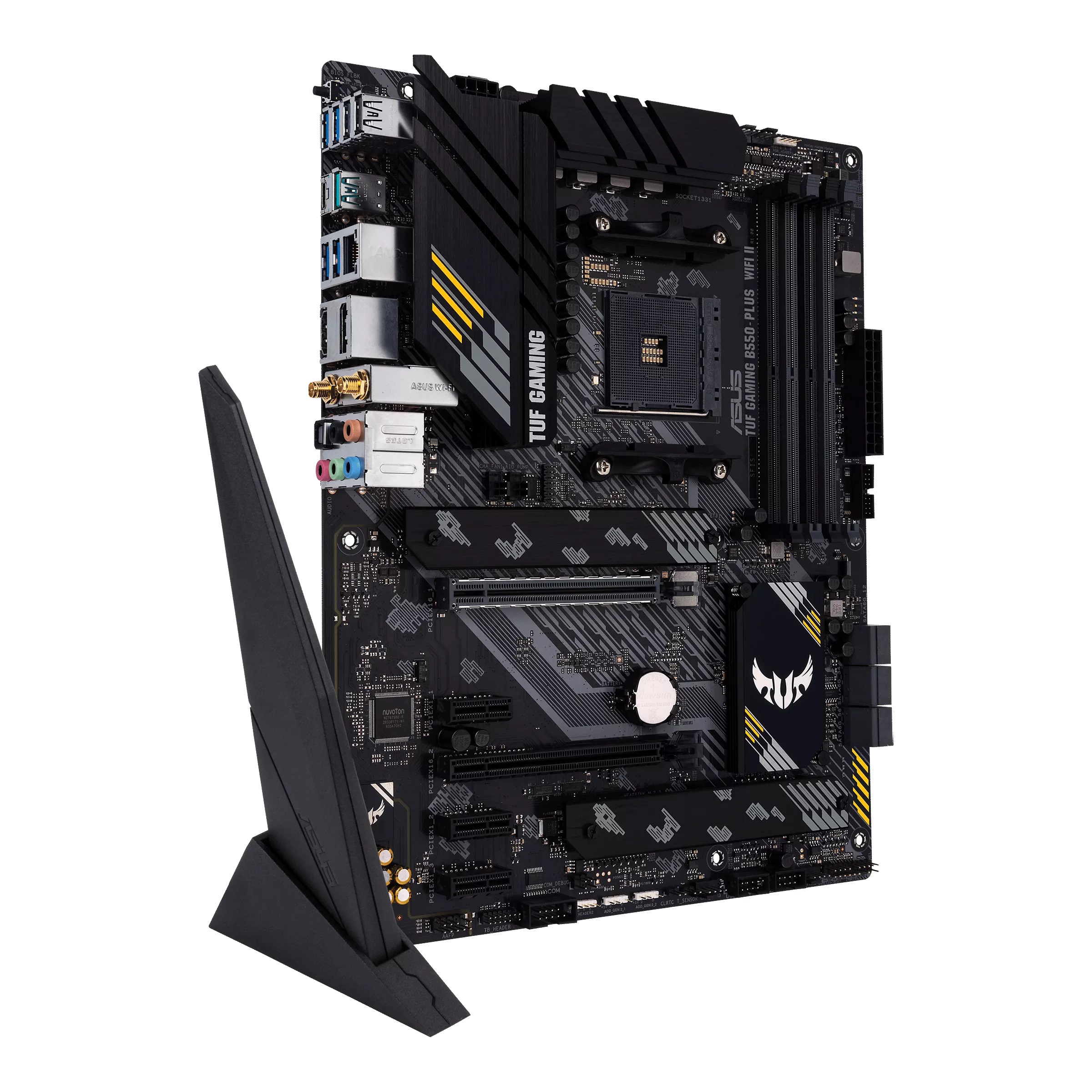 Asus | TUF GAMING B550-PLUS WIFI II | Processor family AMD | Processor socket AM4 | DDR4 DIMM | Memory slots 4 | Supported hard disk drive interfaces SATA, M.2 | Number of SATA connectors 6 | Chipset AMD B550 | 30.5cm x 24.4cm - Image 11