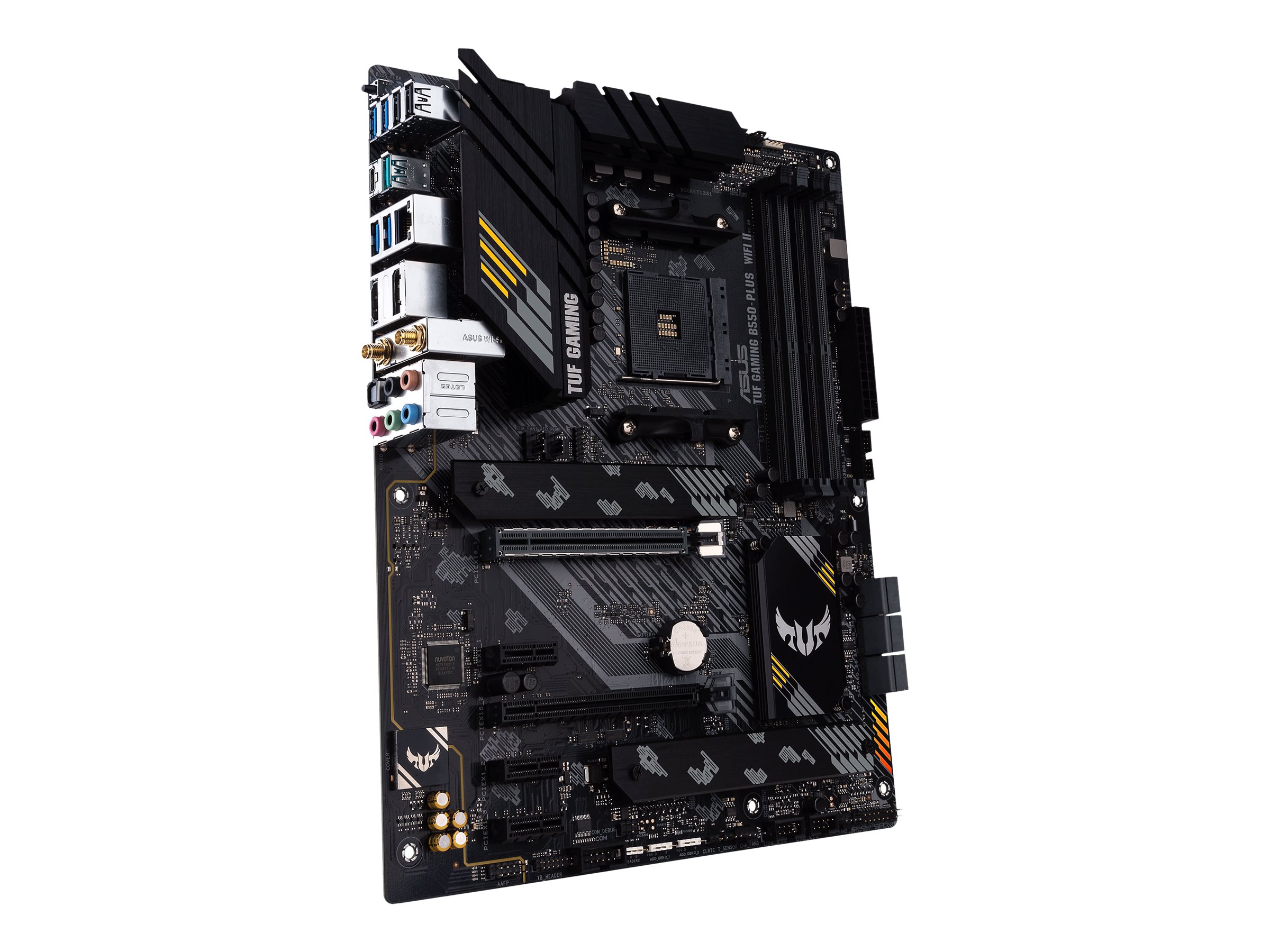 Asus | TUF GAMING B550-PLUS WIFI II | Processor family AMD | Processor socket AM4 | DDR4 DIMM | Memory slots 4 | Supported hard disk drive interfaces SATA, M.2 | Number of SATA connectors 6 | Chipset AMD B550 | 30.5cm x 24.4cm - Image 6