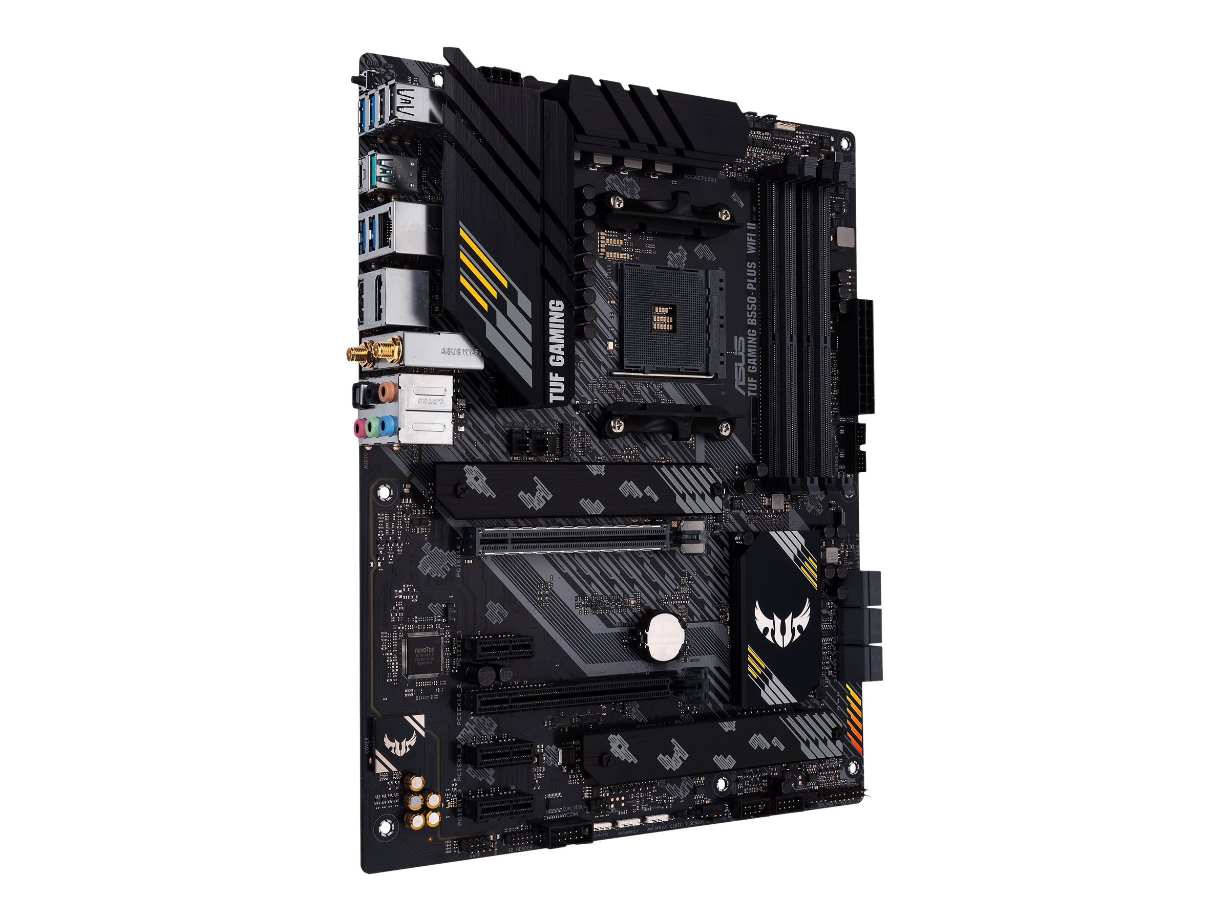 Asus | TUF GAMING B550-PLUS WIFI II | Processor family AMD | Processor socket AM4 | DDR4 DIMM | Memory slots 4 | Supported hard disk drive interfaces SATA, M.2 | Number of SATA connectors 6 | Chipset AMD B550 | 30.5cm x 24.4cm - Image 8