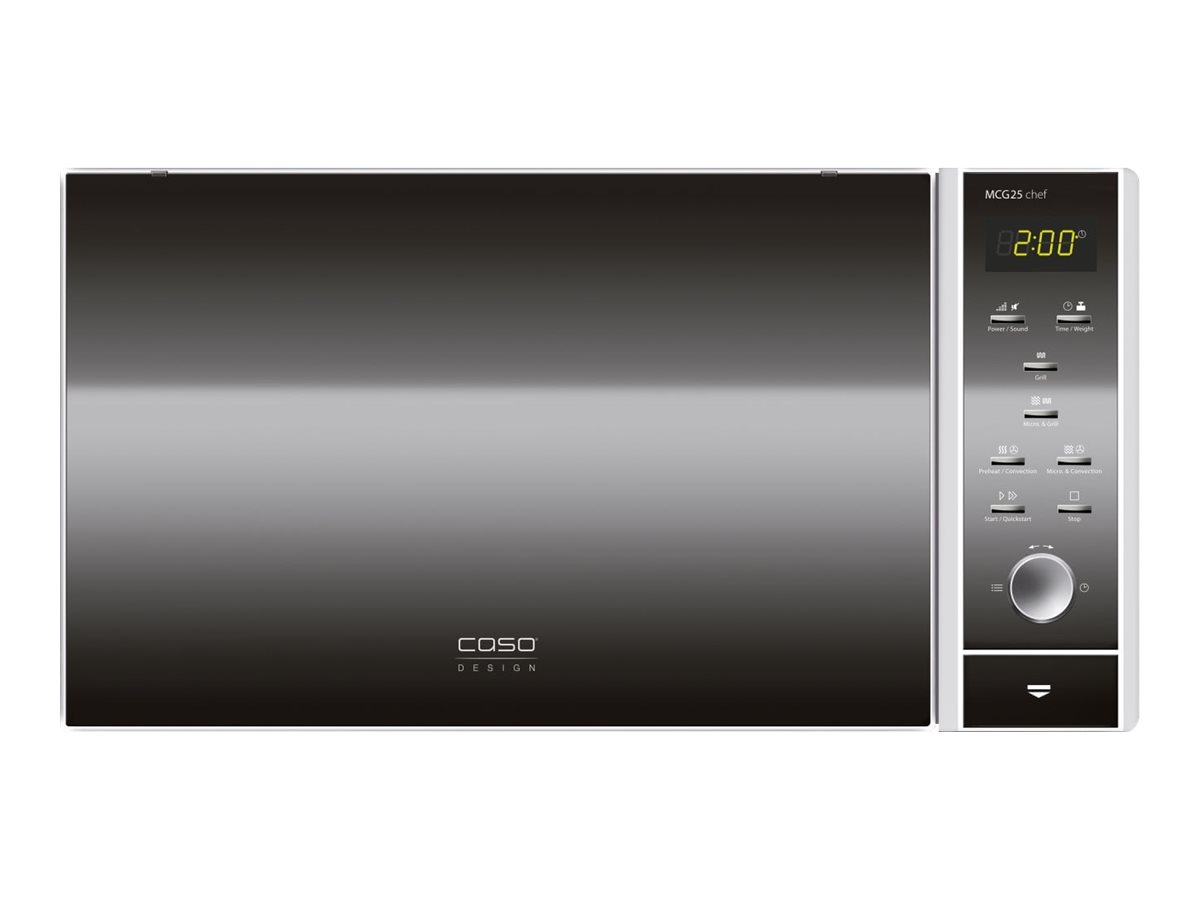 Caso | Microwave Oven with Grill and Convection | MCG 25 Chef | Free standing | 25 L | 900 W | Convection | Grill | Stainless steel/Black - Image 2