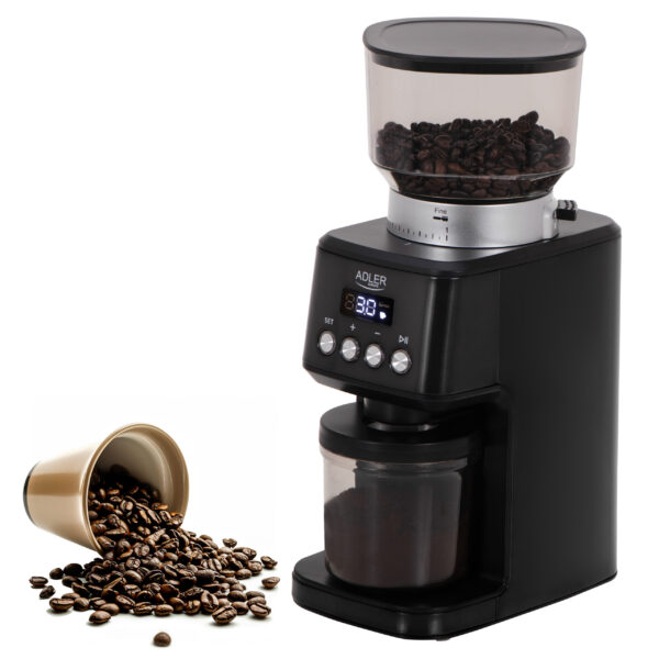 Adler Burr Coffee Grinder | AD 4300 | 180 W | Coffee beans capacity 300 g | Black - Image 7