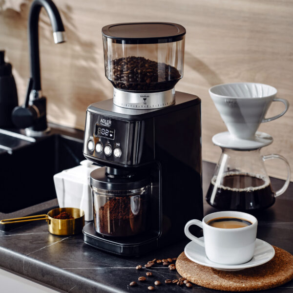 Adler Burr Coffee Grinder | AD 4300 | 180 W | Coffee beans capacity 300 g | Black - Image 12
