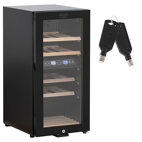 Adler | Wine Cooler | AD 8080 | Energy efficiency class G | Free standing | Bottles capacity 24 | Cooling type Compressor | Black - Image 6