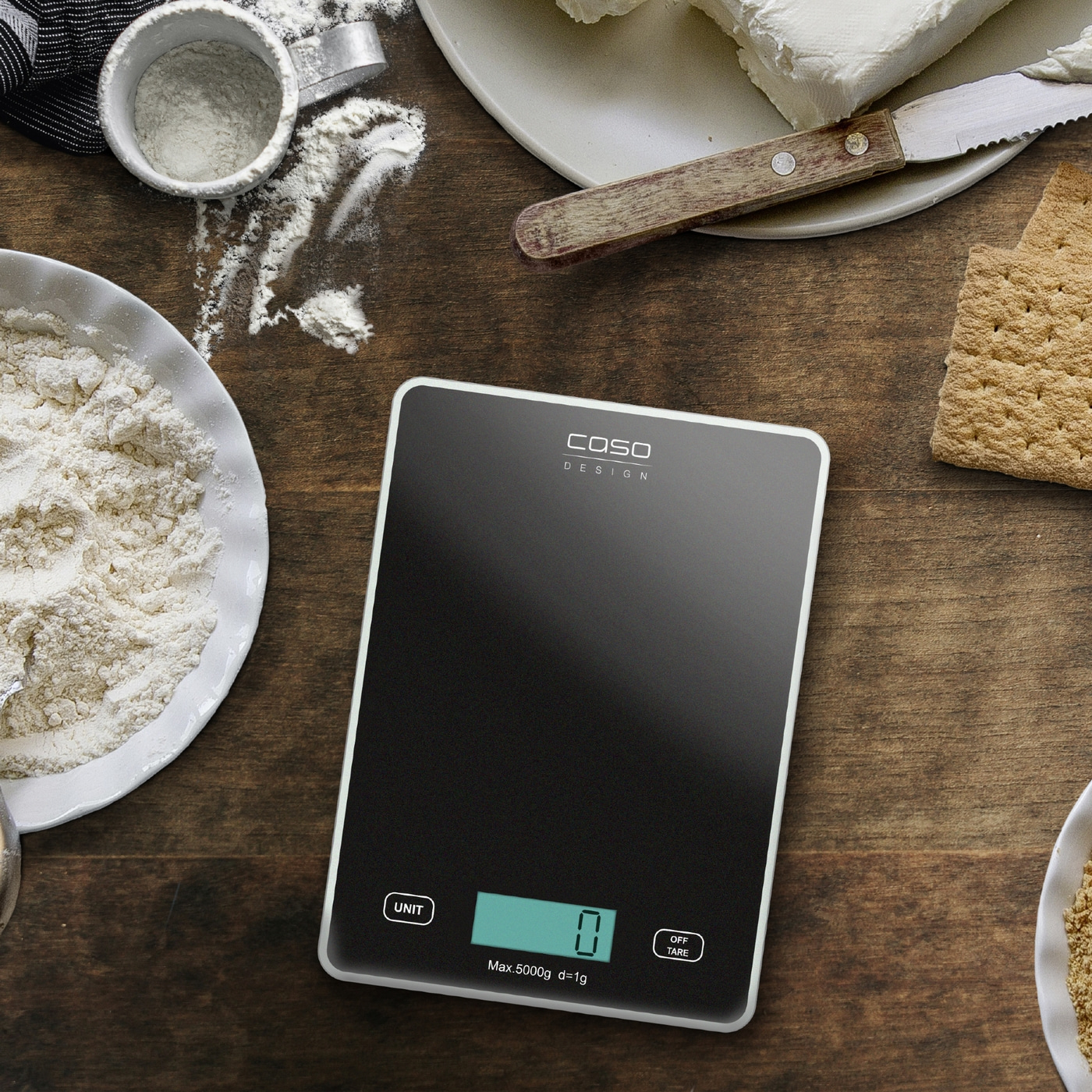 Caso | Kitchen scale | Slim | Maximum weight (capacity) 5 kg | Graduation 1 g | Black - Image 3