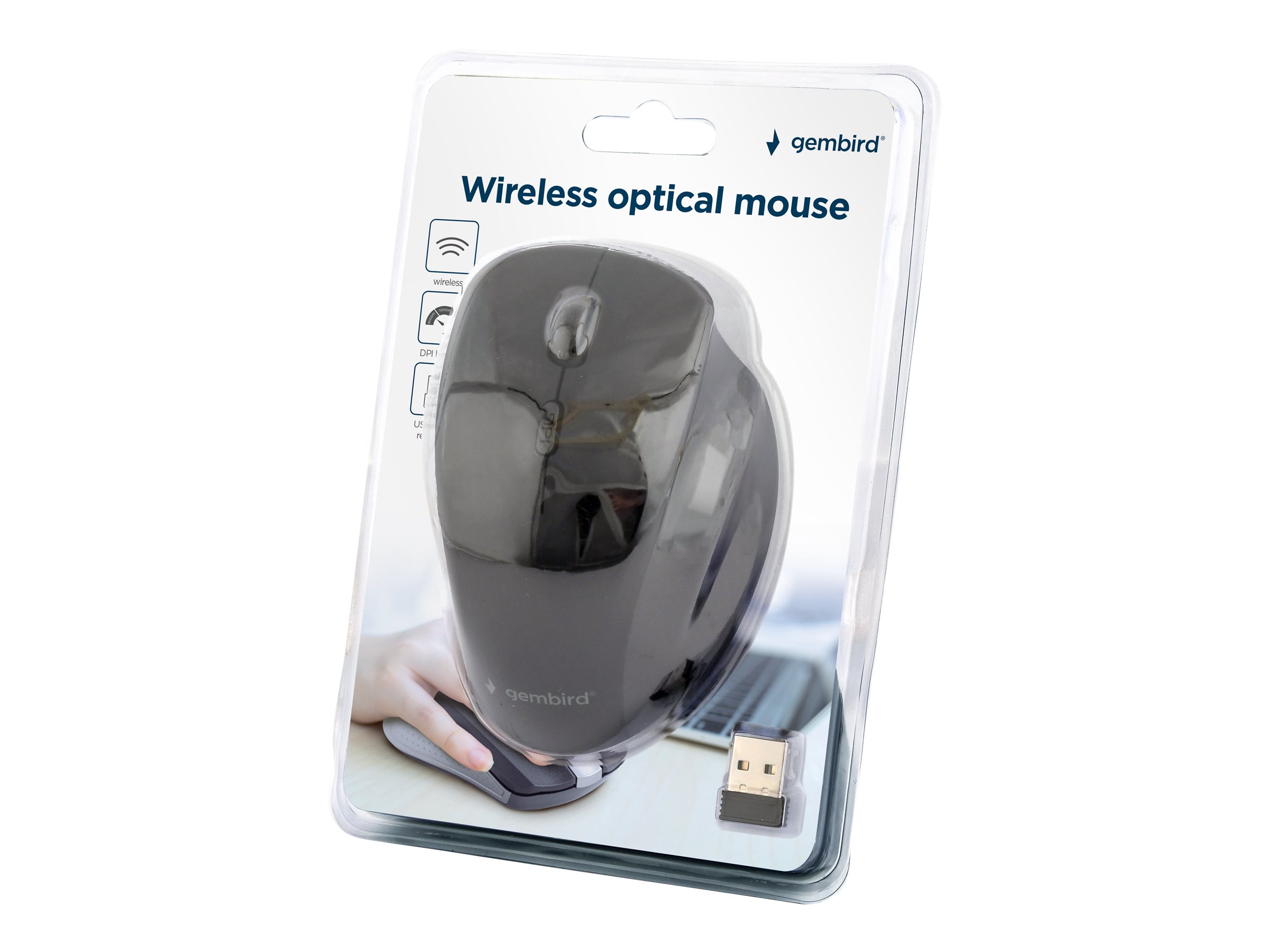 Gembird | Wireless Optical mouse | MUSW-6B-02 | Optical mouse | USB | Black - Image 7