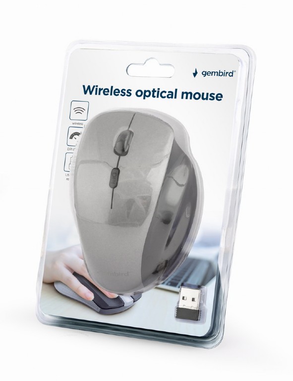 Gembird | Wireless Optical mouse | MUSW-6B-02-BG | Optical mouse | USB | Black-Spacegrey - Image 6
