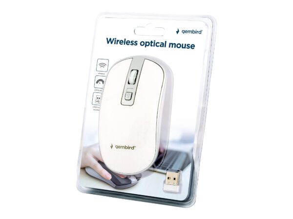 Gembird | Wireless Optical mouse | MUSW-4B-05 | Optical mouse | USB | White - Image 5