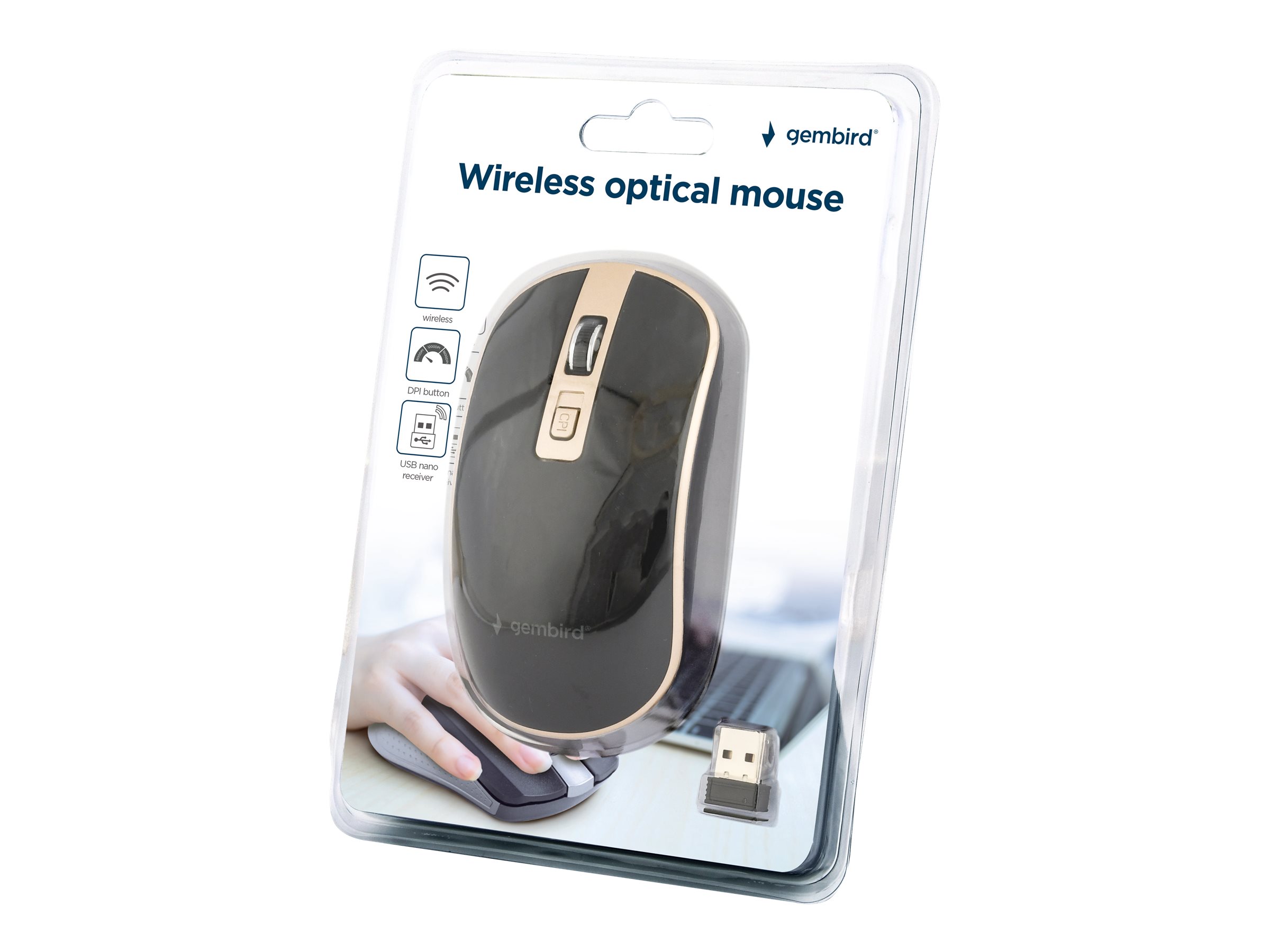 Gembird | Wireless Optical mouse | MUSW-4B-06-BG | Optical mouse | USB | Black - Image 7