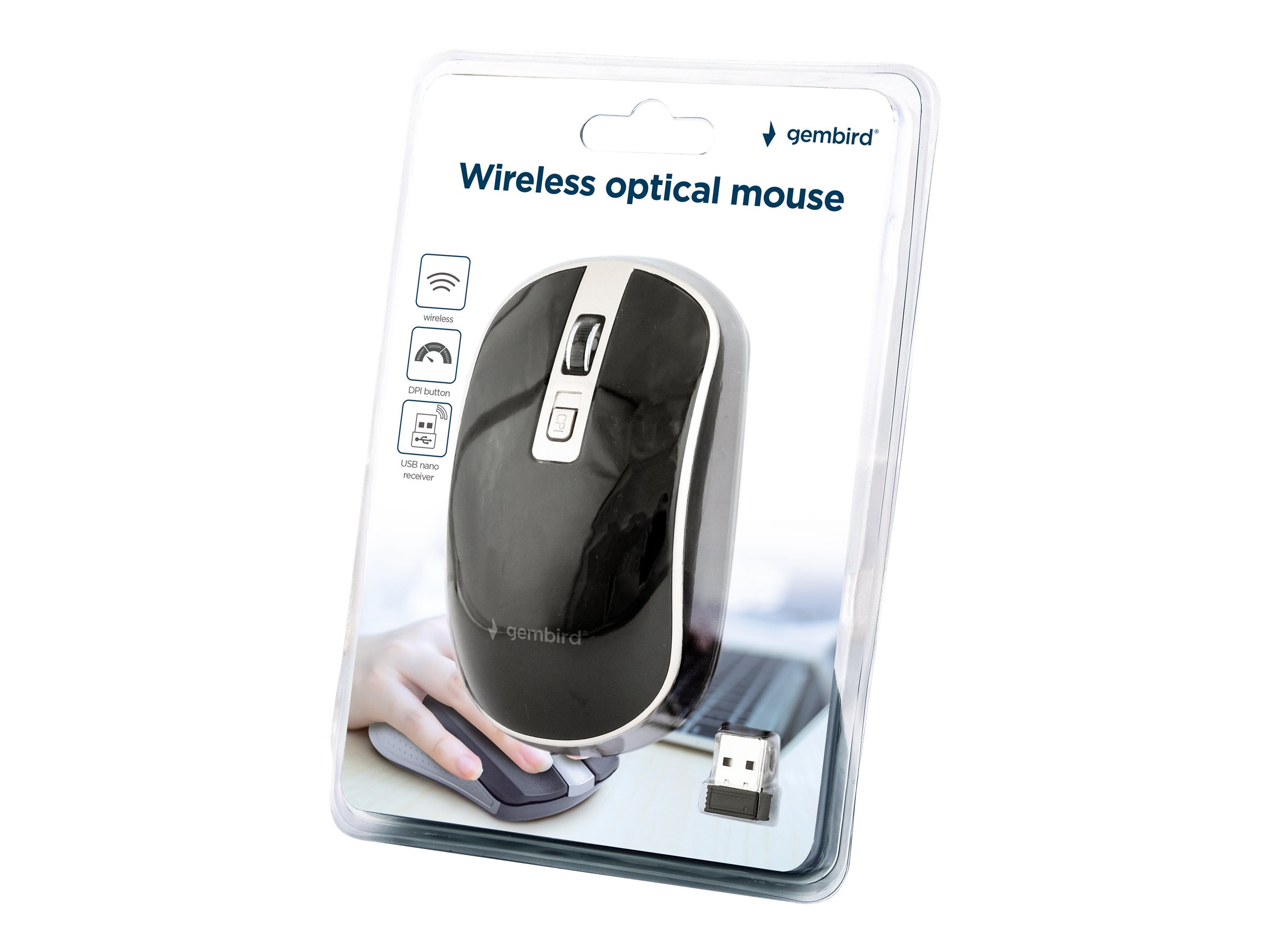 Gembird | Wireless Optical mouse | MUSW-4B-06-BS | Optical mouse | USB | Black - Image 7