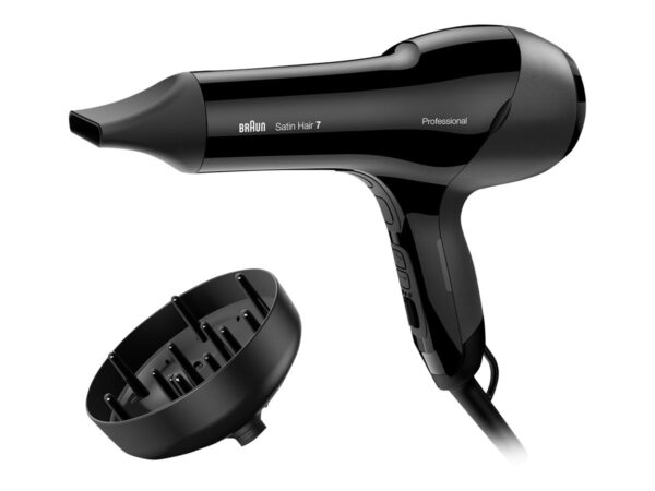 Braun | Hair Dryer | HD785 Satin Hair 7 SensoDryer | 2000 W | Number of temperature settings 4 | Ionic function | Diffuser nozzle | Black - Image 2