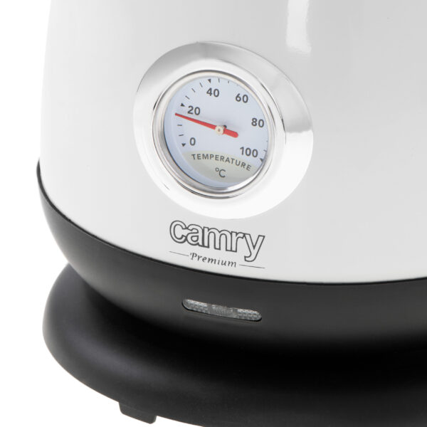 Camry | Kettle with a thermometer | CR 1344 | Electric | 2200 W | 1.7 L | Stainless steel | 360° rotational base | White - Image 4