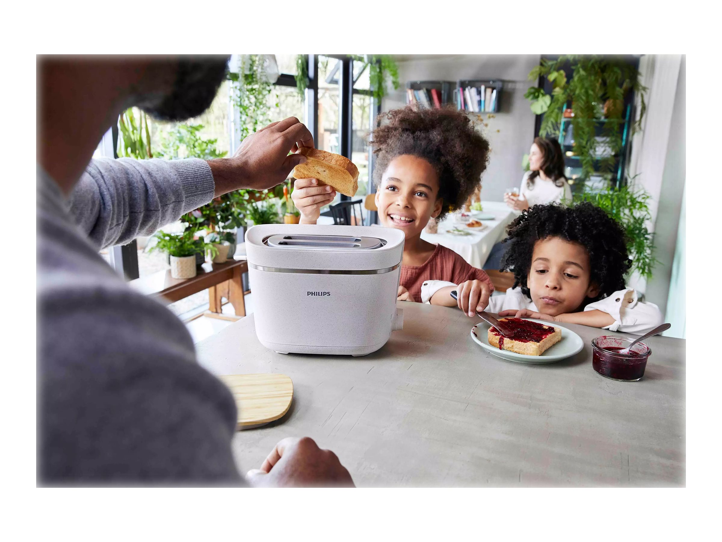 Philips | Toaster | HD2640/10 Eco Conscious Edition | Power 830 W | Number of slots 2 | Housing material 100% Bio-based plastic | Silk White Matt - Image 8