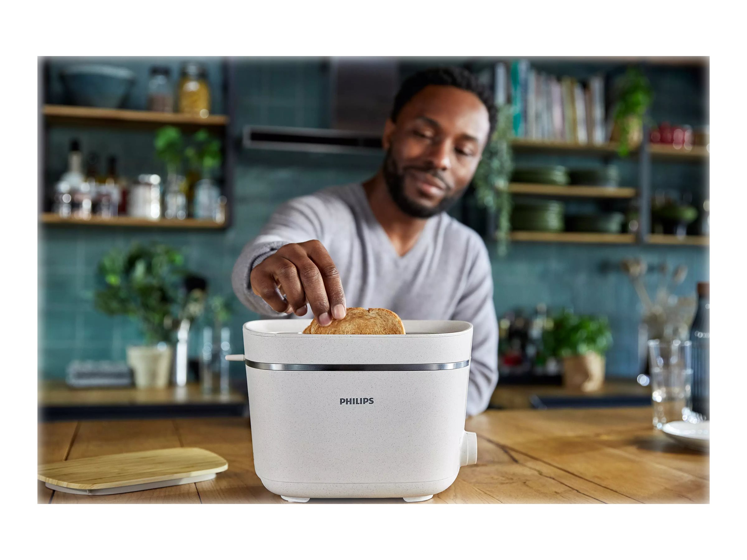 Philips | Toaster | HD2640/10 Eco Conscious Edition | Power 830 W | Number of slots 2 | Housing material 100% Bio-based plastic | Silk White Matt - Image 10