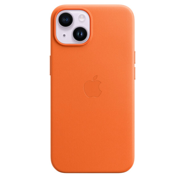 Apple | iPhone 14 Leather Case with MagSafe | Case with MagSafe | Apple | iPhone 14 | Leather | Orange - Image 3