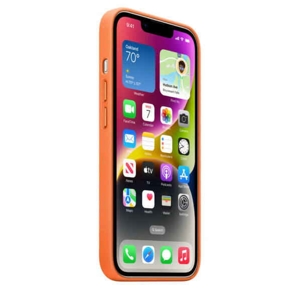 Apple | iPhone 14 Leather Case with MagSafe | Case with MagSafe | Apple | iPhone 14 | Leather | Orange - Image 8