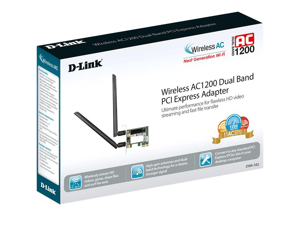 D-Link | DWA-582 Wireless 802.11n Dual Band PCIe Desktop Adapter - Image 8