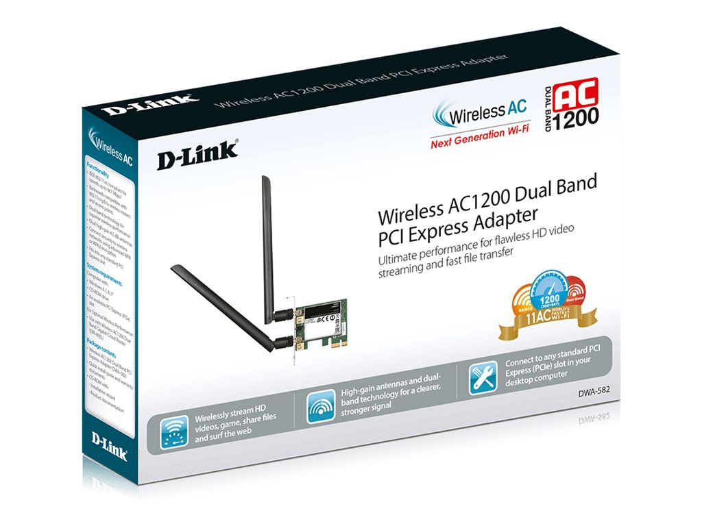 D-Link | DWA-582 Wireless 802.11n Dual Band PCIe Desktop Adapter - Image 10