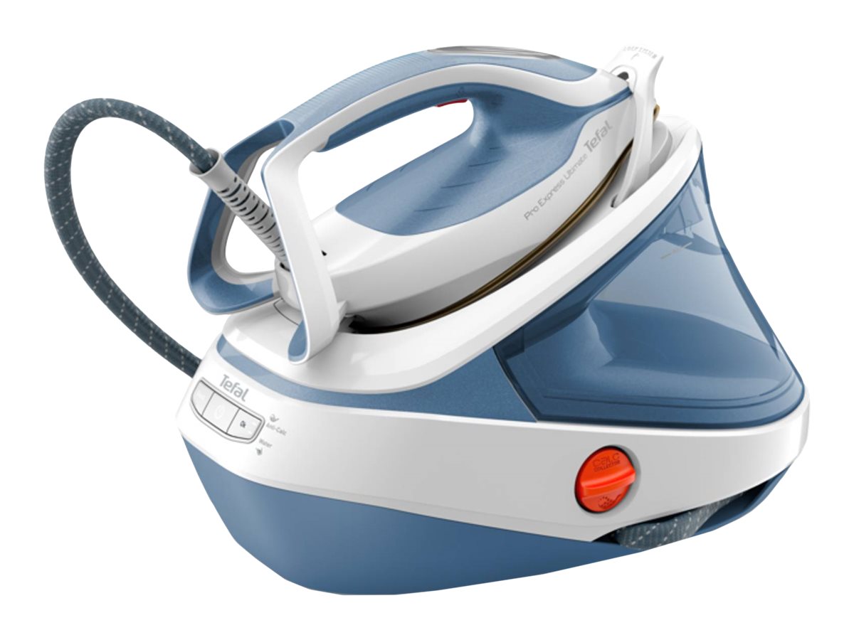TEFAL | Steam Station Pro Express | GV9710E0 | 3000 W | 1.2 L | 7.6 bar | Auto power off | Vertical steam function | Calc-clean function | White/Blue - Image 2