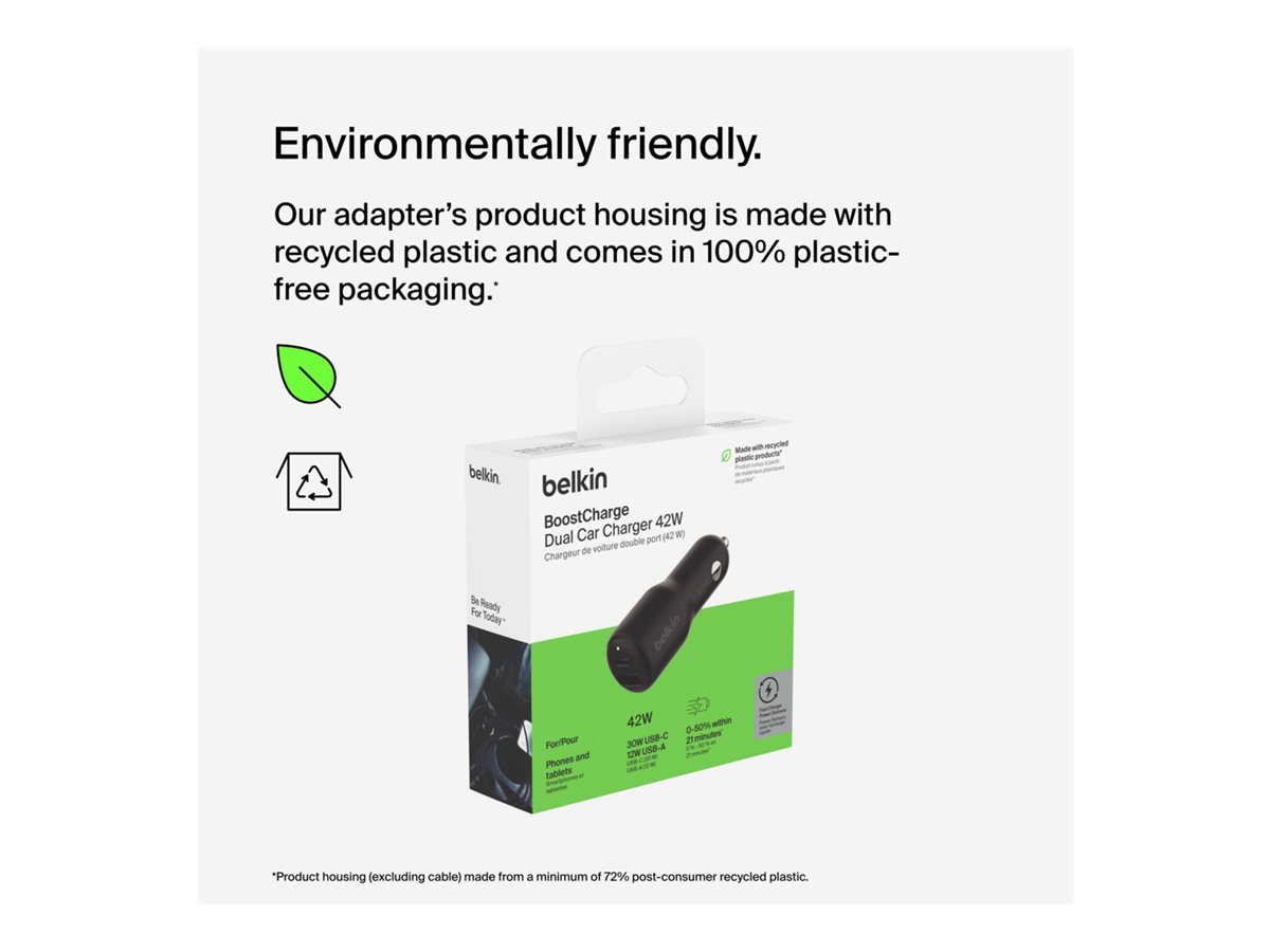 Belkin | BOOST CHARGE 42w-30w USB-C PD PPS + 12w USB-A Car Charger, | CCB005btBK - Image 23