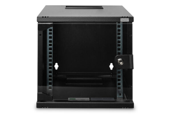 Digitus | Wall Mounting Cabinet | DN-10-06U-B | Black | IP protection class: IP20; Front door: Glass door, single opening; Cabinet type: Wall mounting cabinet; Depth: 300 mm; Load capacity: 30 kg - Image 4