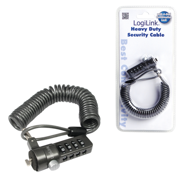 Logilink NBS004,  Notebook Coil Cable Lock, black - Image 3