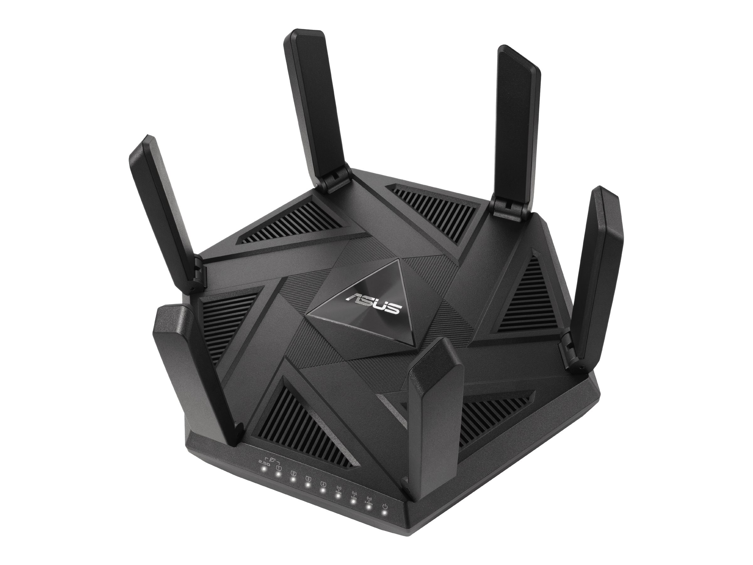 Wifi 6 802.11ax Tri-band Gigabit Gaming Router | RT-AXE7800 | 802.11ax | 574+4804+2402 Mbit/s | 10/100/1000 Mbit/s | Ethernet LAN (RJ-45) ports 4 | Mesh Support Yes | MU-MiMO Yes | No mobile broadband | Antenna type External - Image 2