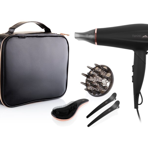 ETA | Hair Care Gift Set | ETA732090020 Fenité | 2200 W | Number of temperature settings 3 | Ionic function | Diffuser nozzle | Black Edition
