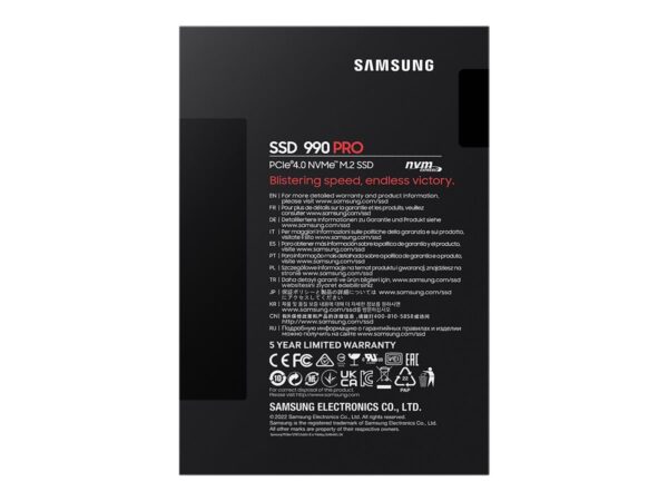 Samsung | 990 PRO | 2000 GB | SSD form factor M.2 2280 | Solid-state drive interface PCIe Gen4x4 | Read speed 7450 MB/s | Write speed 6900 MB/s - Image 12