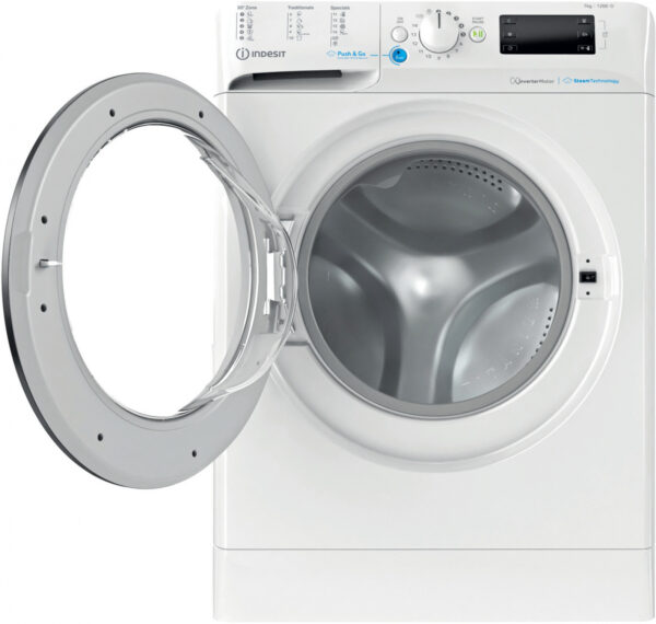 INDESIT | Washing machine | BWSE 71295X WBV EU | Energy efficiency class B | Front loading | Washing capacity 7 kg | 1200 RPM | Depth 43.5 cm | Width 59.5 cm | Display | Big Digit | White - Image 6