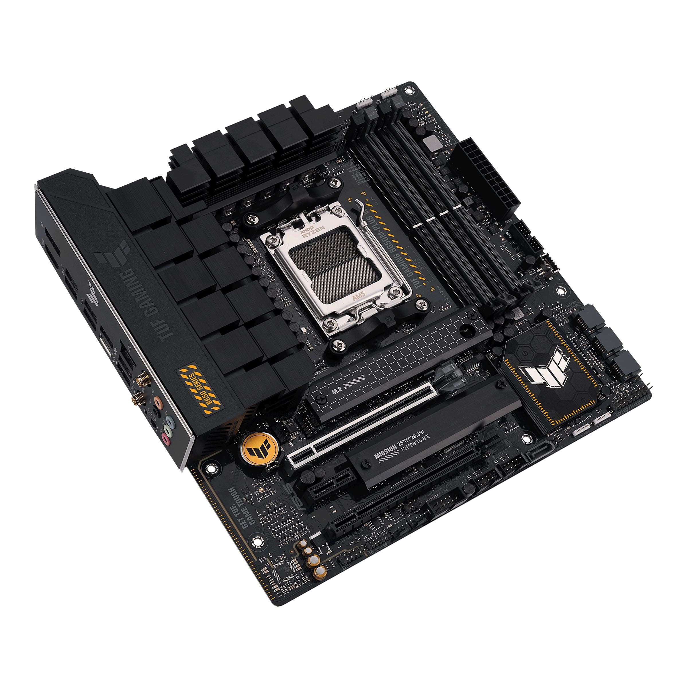 Asus | TUF GAMING B650M-PLUS WIFI | Processor family AMD | Processor socket AM5 | DDR5 DIMM | Memory slots 4 | Supported hard disk drive interfaces SATA, M.2 | Number of SATA connectors 4 | Chipset AMD B650 | micro-ATX - Image 5