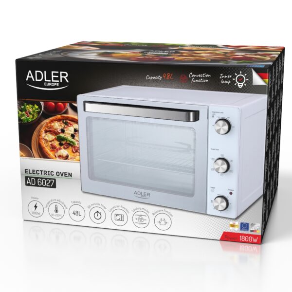 Adler Electric oven | AD 6027 | 48 L | 1800 W | White - Image 2