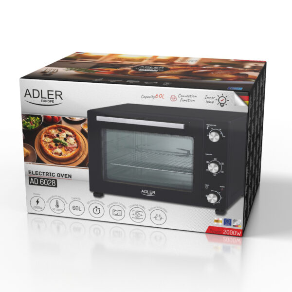 Adler Electric oven | AD 6028 | 60 L | 2000 W | Black - Image 2