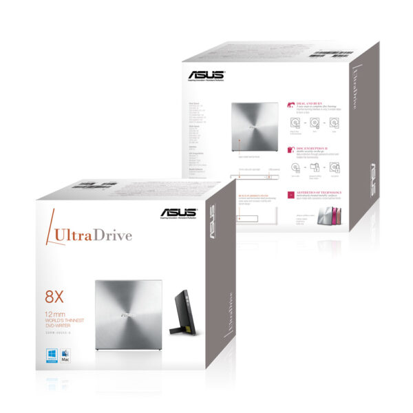 Asus | SDRW-08U5S-U | Interface USB 2.0 | DVD±RW | CD read speed 24 x | CD write speed 24 x | Metallic | Notebook - Image 6