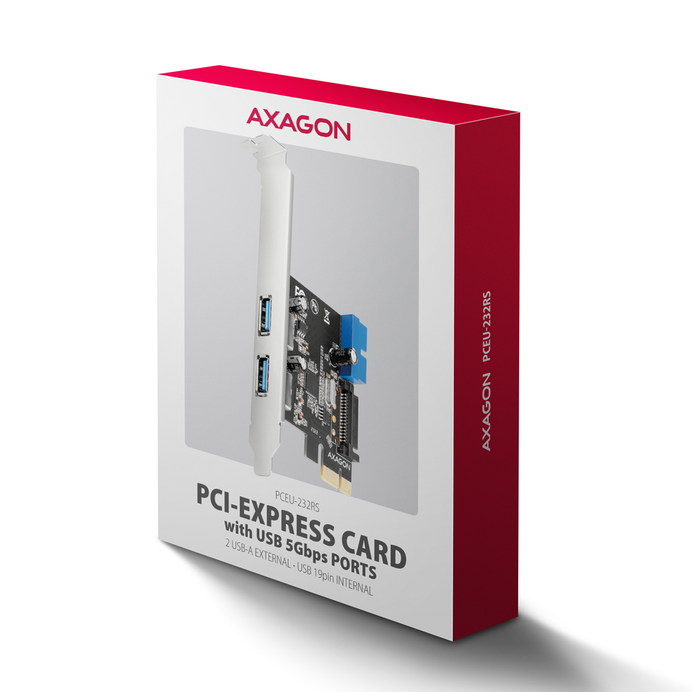 AXAGON PCI-Express card with a pair of internal and a pair of external USB 5Gbps ports | PCEU-232RS - Image 6
