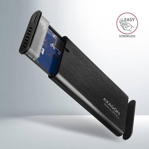 AXAGON External USB-C 3.2 Gen 2 metal box for M.2 NVMe & SATA SSD disks | EEM2-SB2 - Image 3