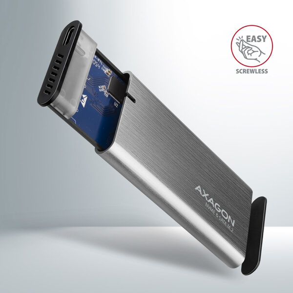 AXAGON External USB-C 3.2 Gen 2 metal box for M.2 NVMe & SATA SSD disks | EEM2-SG2 - Image 3