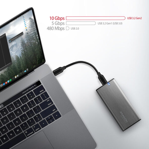 AXAGON External USB-C 3.2 Gen 2 metal box for M.2 NVMe & SATA SSD disks | EEM2-SG2 - Image 7