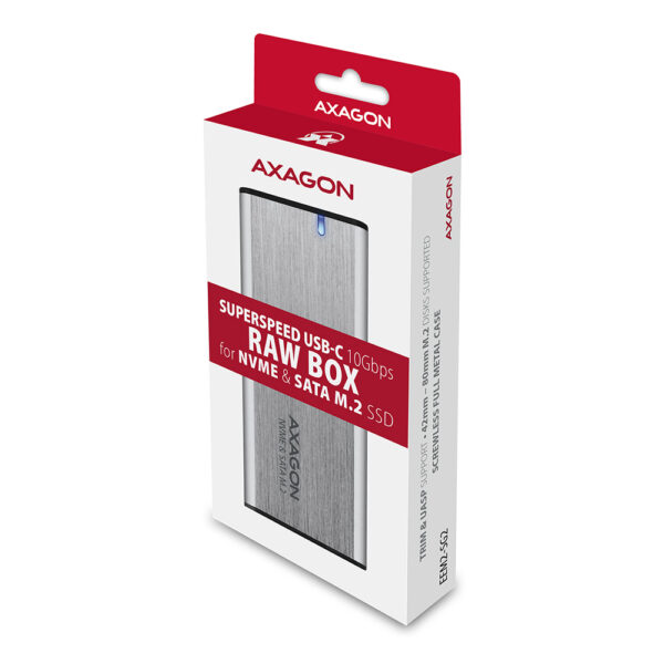 AXAGON External USB-C 3.2 Gen 2 metal box for M.2 NVMe & SATA SSD disks | EEM2-SG2 - Image 12