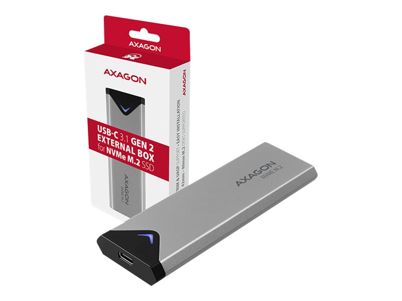 AXAGON External SuperSpeed+ USB-C metal box for M.2 NVMe SSD disks having sizes of up 42 to 80 mm | EEM2-UG2