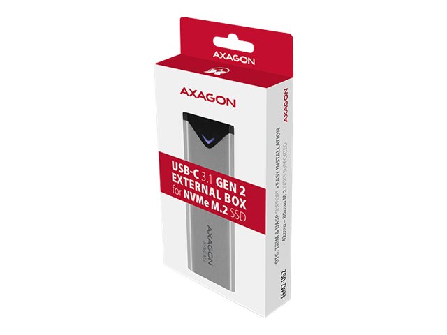 AXAGON External SuperSpeed+ USB-C metal box for M.2 NVMe SSD disks having sizes of up 42 to 80 mm | EEM2-UG2 - Image 6