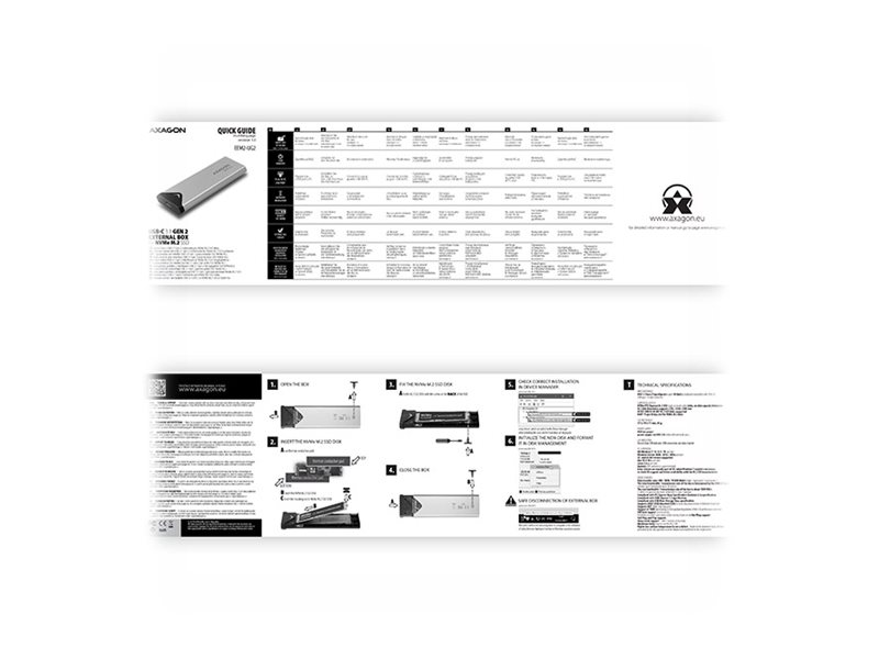 AXAGON External SuperSpeed+ USB-C metal box for M.2 NVMe SSD disks having sizes of up 42 to 80 mm | EEM2-UG2 - Image 12