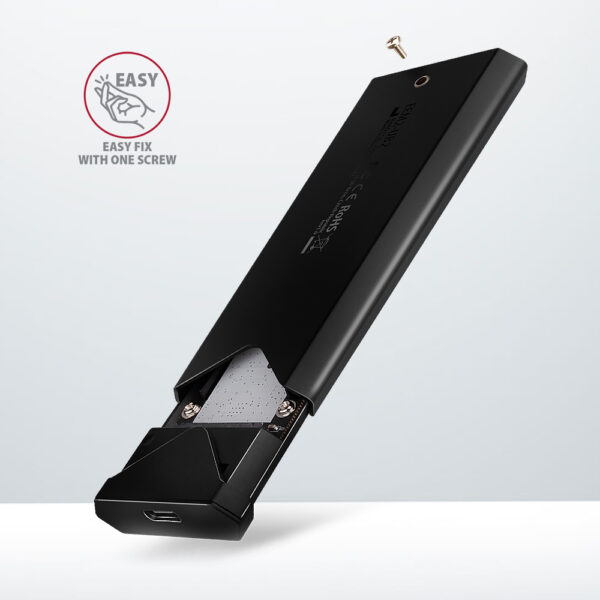 AXAGON External USB-C 10Gbps metal box for M.2 NVMe SSD disks | EEM2-UB2 - Image 3