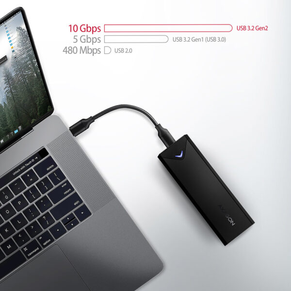 AXAGON External USB-C 10Gbps metal box for M.2 NVMe SSD disks | EEM2-UB2 - Image 7