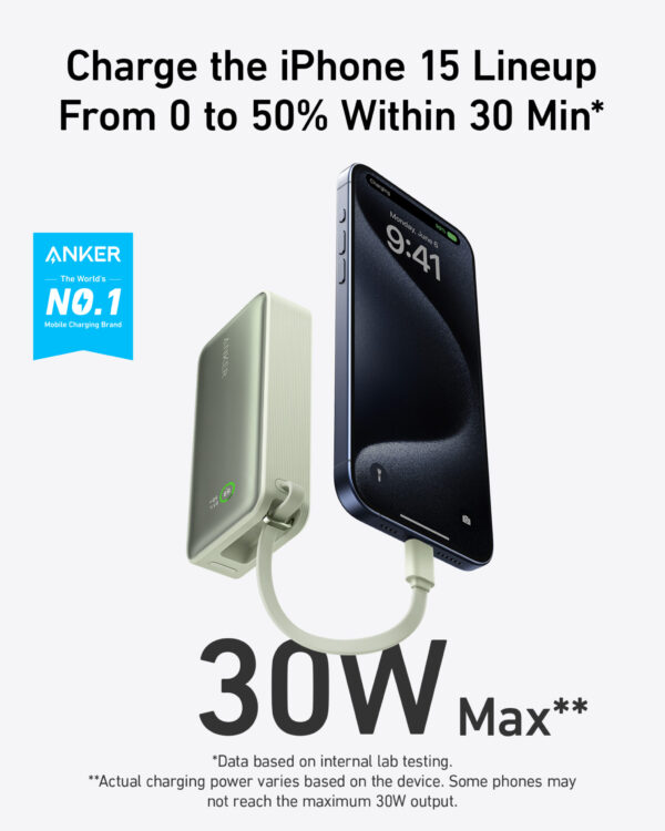Anker 545 Nano Power Bank | A1259G61 | 10000 mAh | Green - Image 3