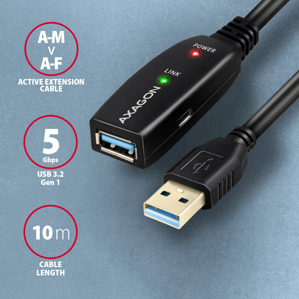 AXAGON Active extension USB 3.2 Gen 1, 10 m | ADR-310 - Image 2
