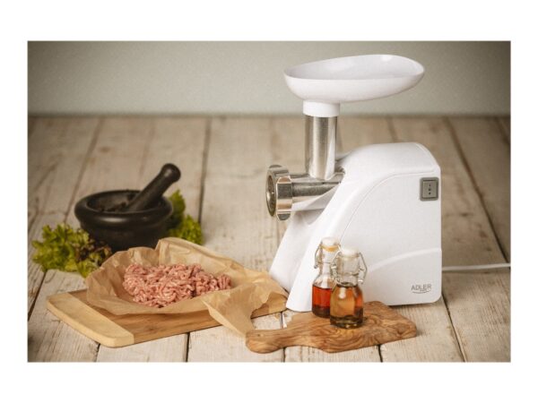 Adler AD 4803 Meat mincer, Power 800W, Bowl, Middle size sieve, Mince sieve, Poppy sieve, Plunger, Sausage filler | Adler - Image 13