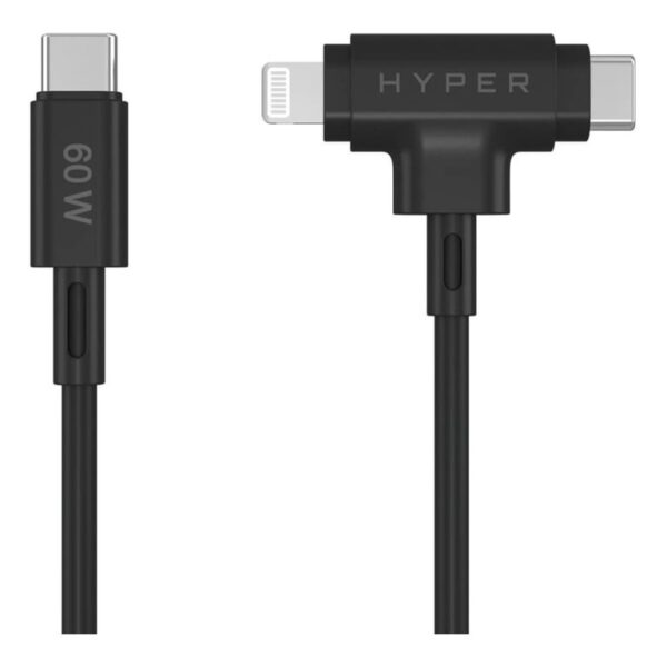 Hyper HyperJuice Silicone USB-C to USB-C and Lightning Hybrid 60W Cable