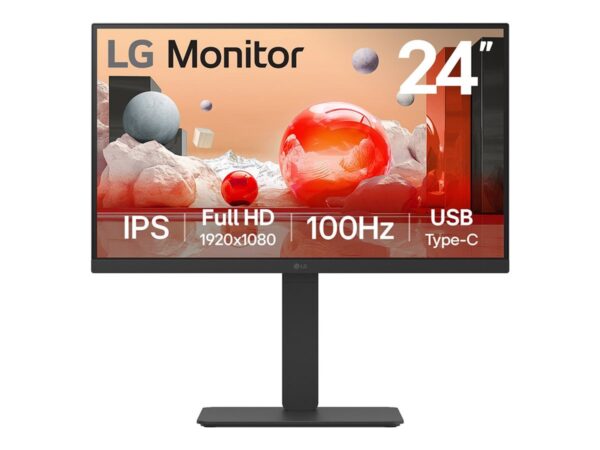 LG 24BA650-B | 23.8 " | IPS | 16:9 | 100 Hz | 5 ms | 1920 x 1080 pixels | 250 cd/m² | HDMI ports quantity 1 | Black - Image 2