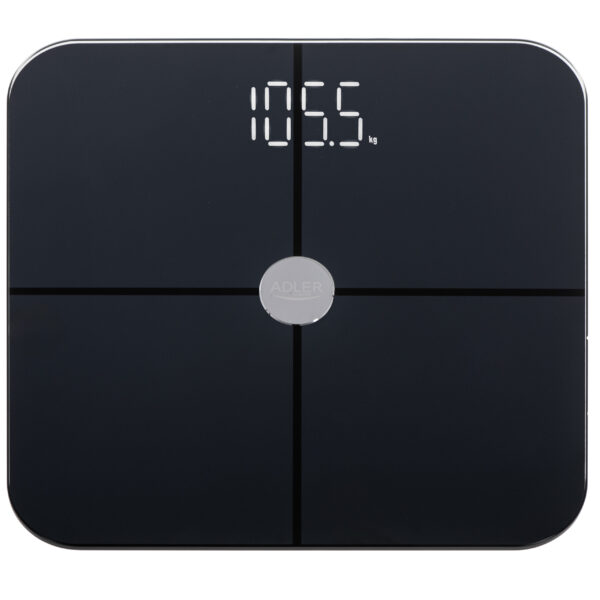 Adler | Smart Bathroom Scale | AD 8187 | Maximum weight (capacity) 180 kg | Accuracy 100 g | Body Mass Index (BMI) measuring | Black