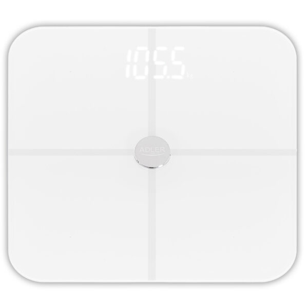 Adler | Smart Bathroom Scale | AD 8187 | Maximum weight (capacity) 180 kg | Accuracy 100 g | Body Mass Index (BMI) measuring | White